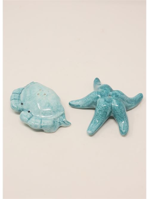 sale e pepe a forma di granchio e stella marina L'Oasi ceramiche | SALEPEPEGRANCHIOSTELLAVERDE